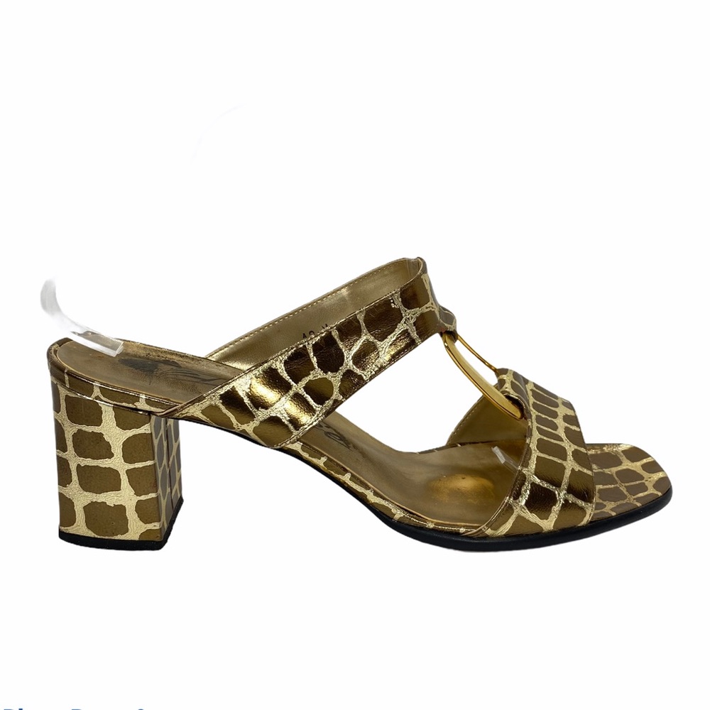 DESIREE | Bronze & Gold Leather slip on sandals